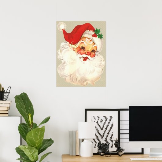 santa face vintage poster (Thuiskantoor)