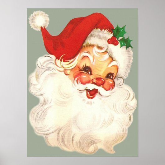santa face vintage poster (Voorkant)