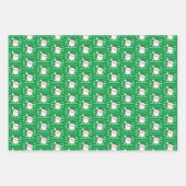 Santa Face Vrolijk Kerstfeest Ho Ho Custom Inpakpapier Vel (Voorkant 2)