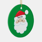 Santa Face with Name on Cap Keramisch Ornament (Rechts)