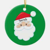 Santa Face with Name on Cap Keramisch Ornament (Voorkant)