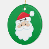 Santa Face with Name on Cap Keramisch Ornament (Links)