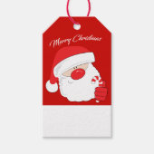 Santa Face - witte tekst. Cadeaulabel (Voorkant)