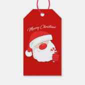 Santa Face - witte tekst. Cadeaulabel (Achterkant)