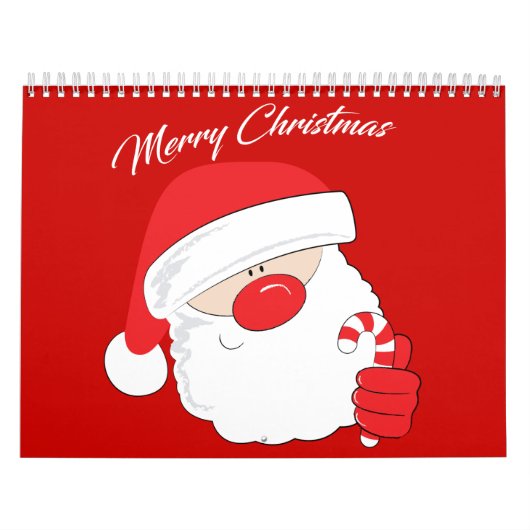 Santa Face - witte tekst. Kalender (Hoes)