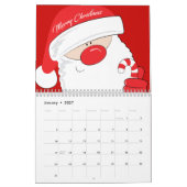 Santa Face - witte tekst. Kalender (Jan 2027)