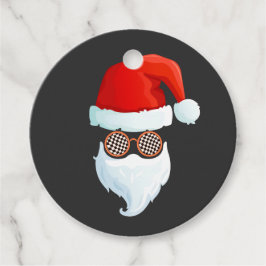 Santa Face Zonnebril Cool Hipster Kerstmis Bedankjes Labels