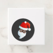 Santa Face Zonnebril Cool Hipster Kerstmis Bedankjes Labels (In situ)