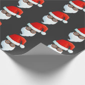 Santa Face Zonnebril Cool Hipster Kerstmis Cadeaupapier (Hoek)