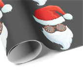 Santa Face Zonnebril Cool Hipster Kerstmis Cadeaupapier (Rol Hoek)