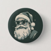 Santa Face Zonnebril Kerst Kerstretro Ronde Button 5,7 Cm (Voorkant)
