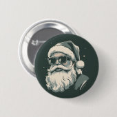 Santa Face Zonnebril Kerst Kerstretro Ronde Button 5,7 Cm (Voorkant /achterkant)