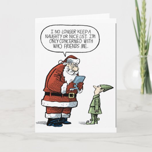 Santa Facebook Feestdagen Kaart (Voorkant)