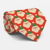  Santa Faces Rood Stropdas (Opgerold)