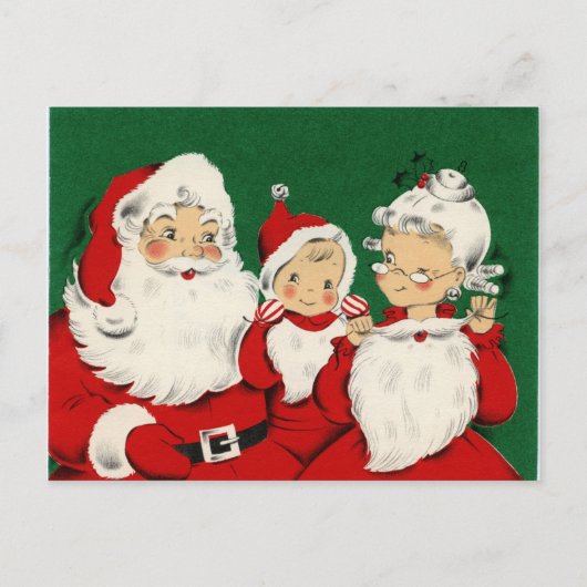 Santa Familie Kerst Briefkaart (Voorkant)