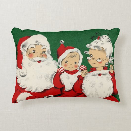  Santa Familie Kerstmis Accent Kussen (Voorkant)