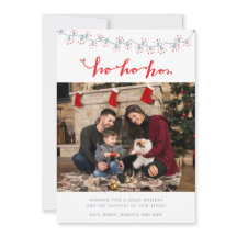 Santa Family-fotokaart met kerstkaart