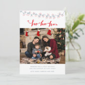 Santa Family-fotokaart met kerstkaart (Staand voorkant)