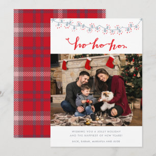 Santa Family-fotokaart met kerstkaart