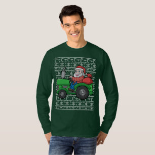 Santa Farmer Tractor Ugly KerstSweater T-shirt
