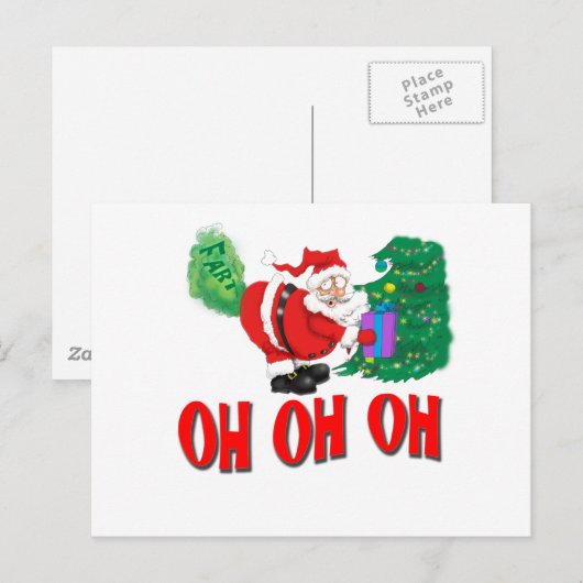 santa farted feestdagenkaart (Voorkant / Achterkant)