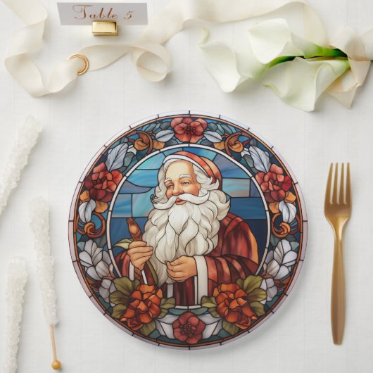  Santa Faux Glas in lood Vakantie Papieren Bordje (Huwelijk)