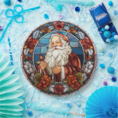  Santa Faux Glas in lood Vakantie Papieren Bordje (Feest)