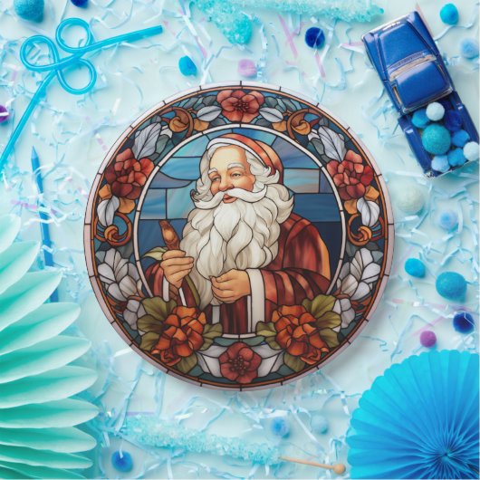  Santa Faux Glas in lood Vakantie Papieren Bordje (Feest)