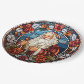  Santa Faux Glas in lood Vakantie Papieren Bordje (Gekanteld)