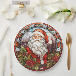  Santa Faux Glas in lood Vakantie Papieren Bordje