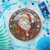  Santa Faux Glas in lood Vakantie Papieren Bordje (Feest)