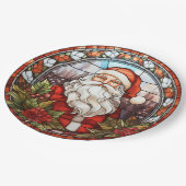  Santa Faux Glas in lood Vakantie Papieren Bordje (Gekanteld)