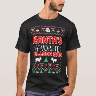Santa Favoriete Bulldog Pap Kerst Lelijke trui T-shirt