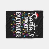 Santa Favorite Bartender Christmas Lights Funny Xm Fleece Deken (Voorkant (Horizontaal))