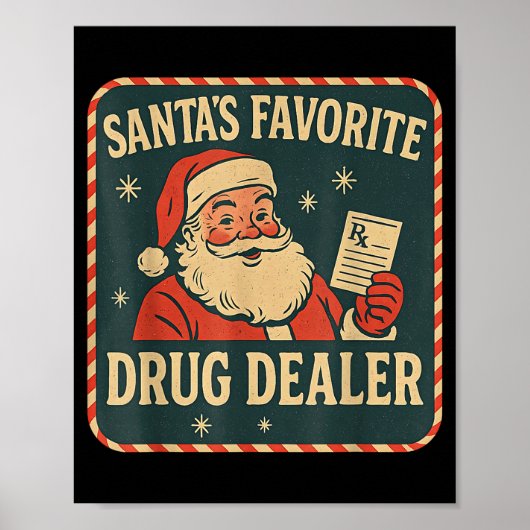 Santa Favorite Drug Er Christmas Pharmacist Health Poster (Voorkant)