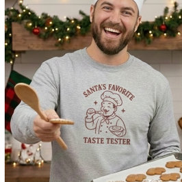 Santa favorite taste tester long sleeve  t-shirt