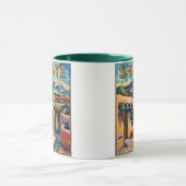 Santa Fe Adobe Homes Van Gogh Starry Night Style Mok (Midden)