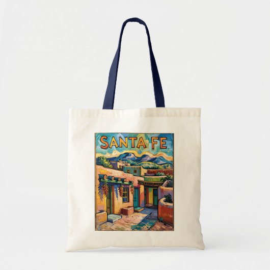 Santa Fe Adobe Homes Van Gogh Starry Night Style Tote Bag (Voorkant)