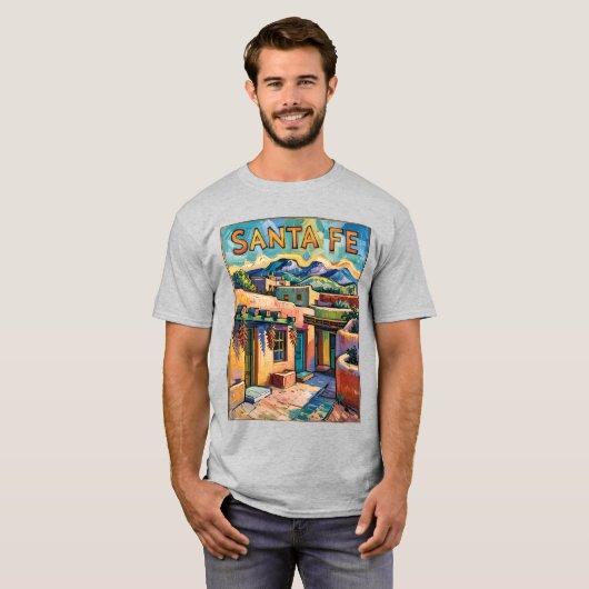 Santa Fe Adobe Homes Van Gogh Sterrennacht Style T-shirt (Voorkant volledig)
