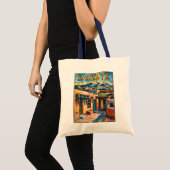 Santa Fe Adobe-huizen in de stijl van Van Gogh's S Tote Bag (Voorkant (product))