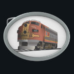 Santa Fe Belt Buckle Gesp<br><div class="desc">Tekening van de treinmotor Sante Fe.</div>