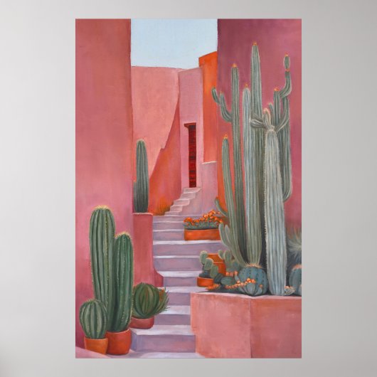 Santa Fe Cacti Boho Poster (Voorkant)