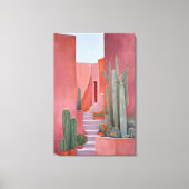 Santa Fe Cacti Boho Poster Canvas Afdruk (Voorkant)