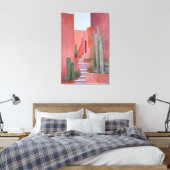 Santa Fe Cacti Boho Poster Canvas Afdruk (Insitu (Slaapkamer))