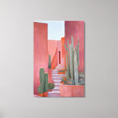 Santa Fe Cacti Boho Poster Canvas Afdruk (Voorkant)