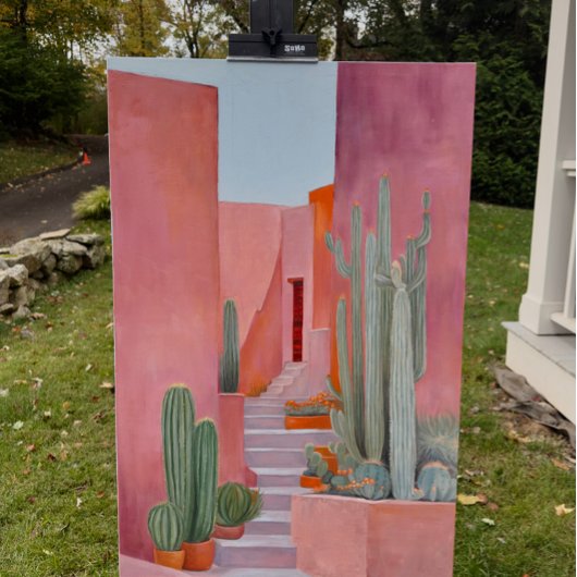 Santa Fe Cacti Boho Poster Canvas Afdruk