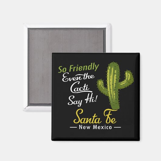 Santa Fe Cactus Funny Retro Magneet (Voorkant / Achterkant)