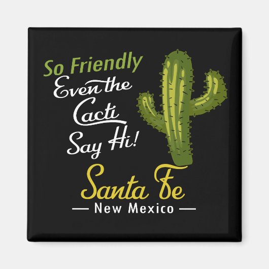 Santa Fe Cactus Funny Retro Magneet (Voorkant)