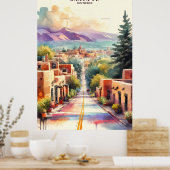 Santa fe Canyon Road Waterverf Poster (Keuken)