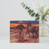 Santa Fe Cowboy Briefkaart (Staand voorkant)